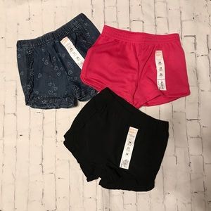 Baby shorts 3 pair 25 months Jumping Beans black jean pink